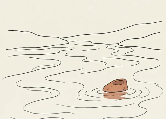 River and stone illustration from the personal work 水是光的使者